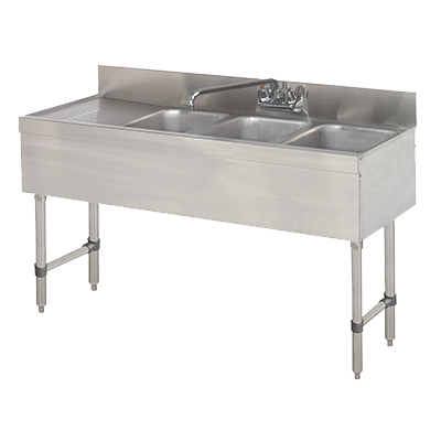 Advance Tabco SLB-43R-X 48" W x 18" D Stainless Steel 3 Bowls Special Value Sink Unit