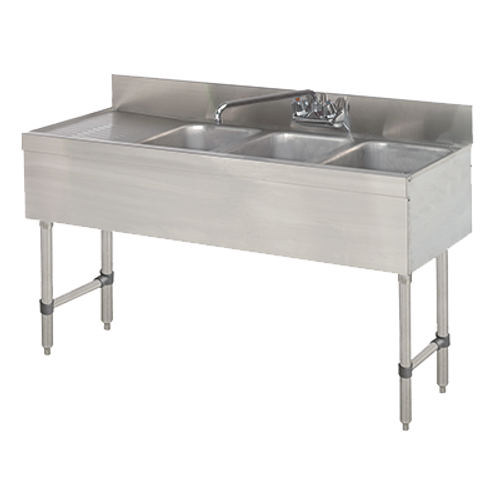 Advance Tabco SLB-43R-X 48" W x 18" D Stainless Steel 3 Bowls Special Value Sink Unit