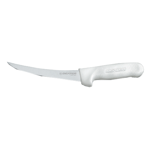 Dexter S131-5 5" White Curved Sani-Safe Boning Knife with Polypropylene Handle