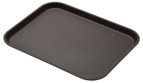 Cambro 1418CT138 14" x 18" Fiberglass Tavern Tan Rectangular Camtread Serving Tray - 12/Case