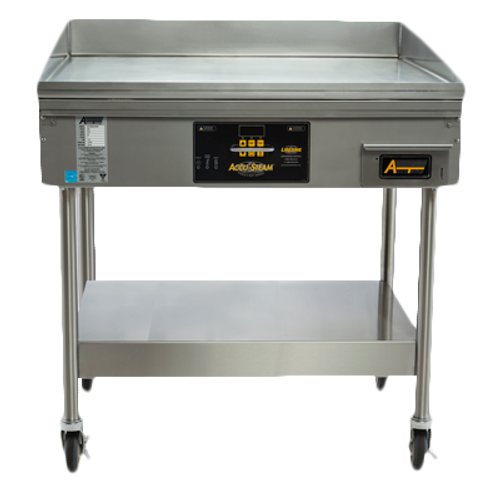 AccuTemp GGF1201A3650-S2 36" x 30" Natural Gas Accu-Steam Griddle with Stand and Casters - 70,000 BTU