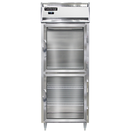 Continental Refrigerator DL1FE-SS-GD-HD 28.5" W One-Section Glass Door Reach-In Designer Line Wide Freezer - 115 Volts