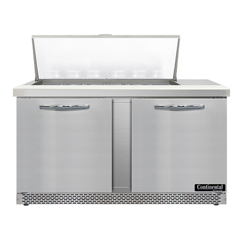 Continental Refrigerator SW60N18M-FB 60" W Two-Section Two Door Mighty Top Sandwich Unit