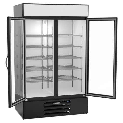 Beverage Air MMR44HC-1-B 47" W Two-Section Glass Door MarketMax Refrigerated Merchandiser