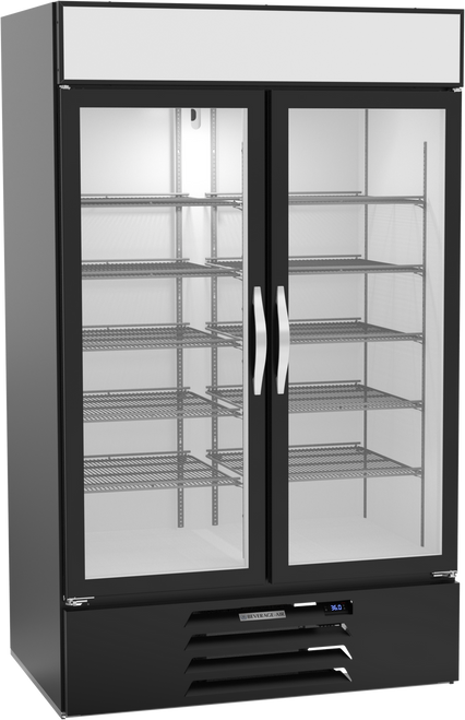 Beverage Air MMR44HC-1-B 47" W Two-Section Glass Door MarketMax Refrigerated Merchandiser