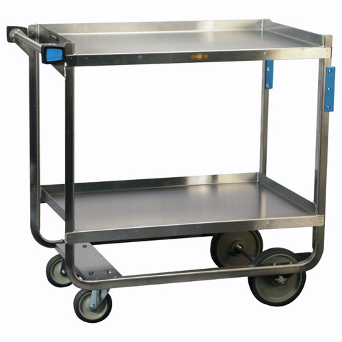 Lakeside 938 Tough Transport 33" W Stainless Steel Solid 2 Shelves Utility Cart