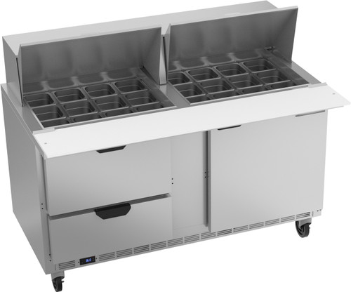Beverage Air SPED60HC-24M-2 60" W Two-Section One Door Mega Top Refrigerated Counter