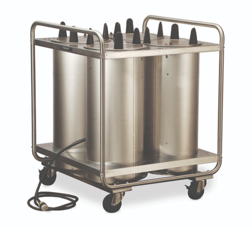 Lakeside 8410 Easy-Glide 10.13" Dia. Round Stainless Steel 4-Tube Open Heated Mobile Dish Dispenser