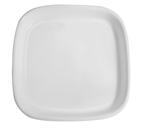 CAC China F-SQ2 3.63" L Super White Porcelain Square Fortune Saucer (4 Dozen Per Case)