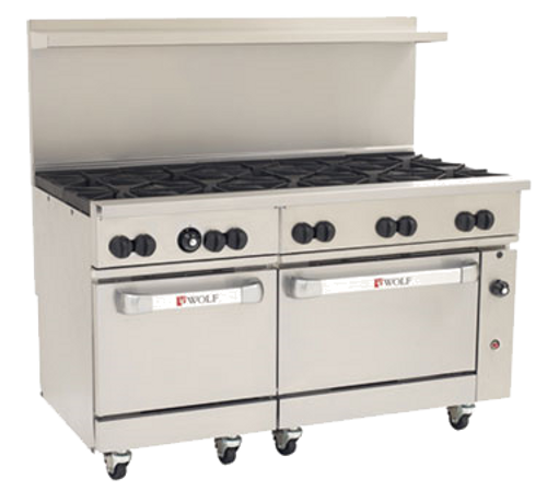 Wolf C60SS-10B-LP 60" Liquid Propane Restaurant Range - 358,000 BTU
