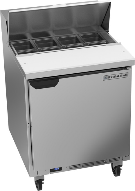 Beverage Air SPE27HC-B 27" W One-Section One Door Sandwich Top Refrigerated Counter