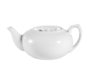 CAC China TPW-2 30 Oz. Super White Porcelain Accessories Teapot (1 Dozen)