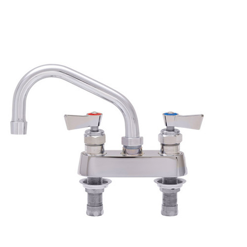 Fisher 53740 4" Centers 6" Swing Spout Deck Mount Lever Handles Stainless Steel Faucet