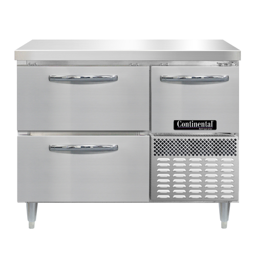 Continental Refrigerator DRA43NSS-D 43"W Two Drawer and One Door Stainless Steel Designer Line Refrigerated Base Worktop Unit