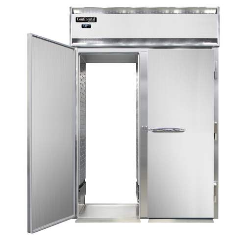 Continental Refrigerator D2RINSART-E 68.5" W Two-Section Solid Door Roll-Thru Designer Line Extra-High Refrigerator