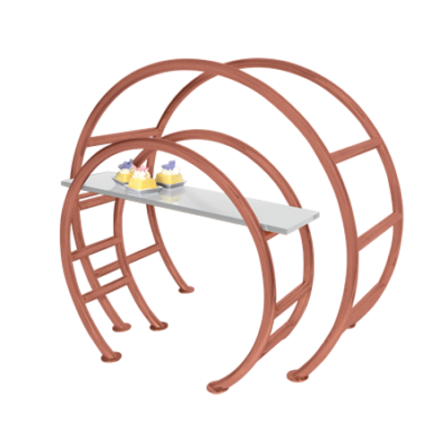 Eastern Tabletop 1750ACCP 23-1/2"W x 9-1/2"D x 21"H Copper 18/10 Stainless Steel Circular Tabletop Display