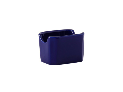 Tuxton BCQ-034 China Sugar Packet Holder / Caddy 3-1/2" x 2-7/8" x 2-3/8" Cobalt - 1 Dozen Per Case (1 Dozen)