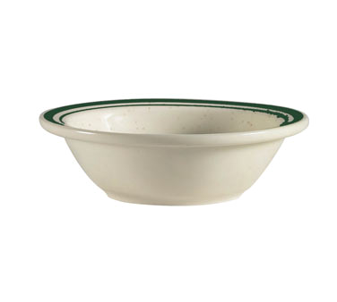 CAC China CES-11 4.75 Oz. American White Ceramic Round Emerald Fruit Dish (3 Dozen Per Case)