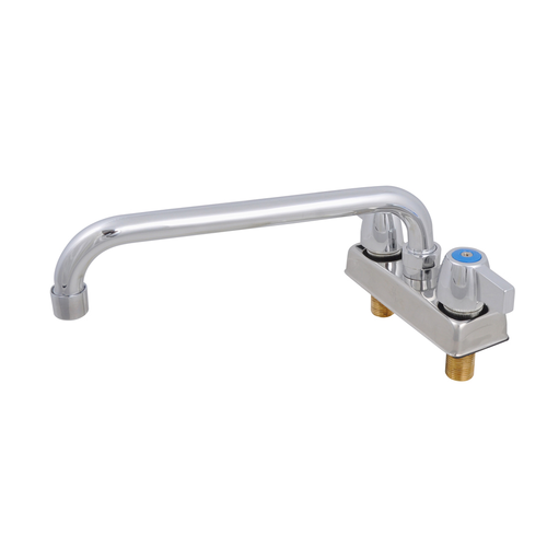 John Boos PBF-4-D-10LF Deck Mount Economy Faucet with 4" Centers and 10" Swing Spout