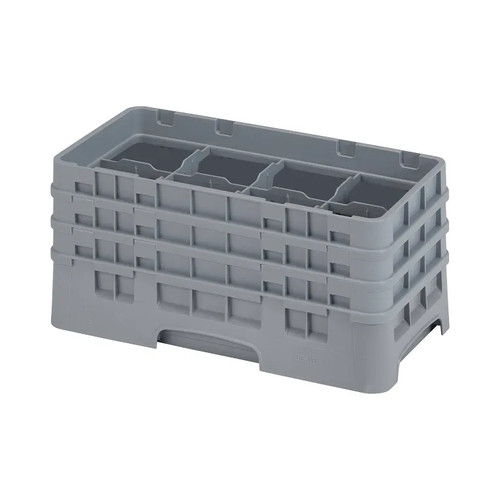 Cambro 8HS638151 Camrack Glass Rack With (3) Soft Gray Extenders - 3 Cases