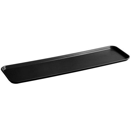 Cambro 830MT110 8-7/16" x 30" x 3/4" Black Rectangular Fiberglass Market Display Tray - 12/Case