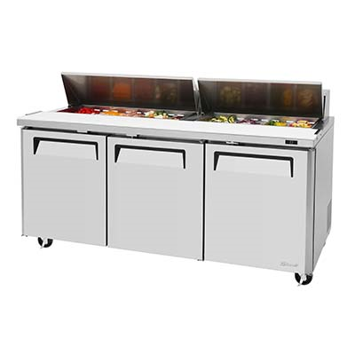 Turbo Air MST-72-N 72.63" W Three-Section Three Door M3 Series Sandwich/Salad Unit