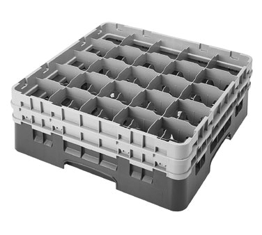 Cambro 25S534163 Camrack Glass Rack With (2) Soft Gray Extenders - 4 Cases