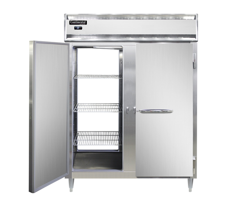 Continental Refrigerator D2RENPT 57"W Two-Section Steel Door Designer Line Wide Refrigerator