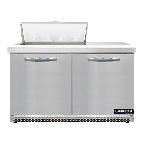 Continental Refrigerator SW48N8-FB 48" W Two-Section Two Door Sandwich Unit
