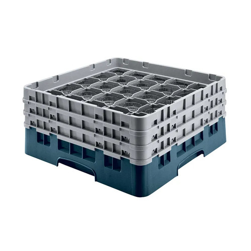 Cambro 36S534414 Camrack Glass Rack With (2) Soft Gray Extenders - 4 Cases