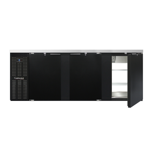 Continental Refrigerator BB90SNPT 90"W Solid Door Refrigerated Back Bar Cooler