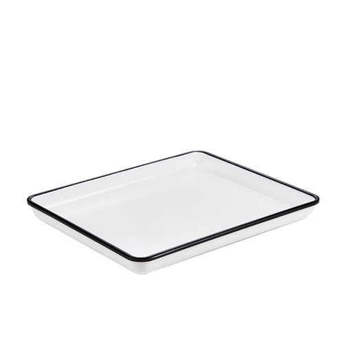 American Metalcraft MRSW12 Plastic White Rectangular Endurance Platter