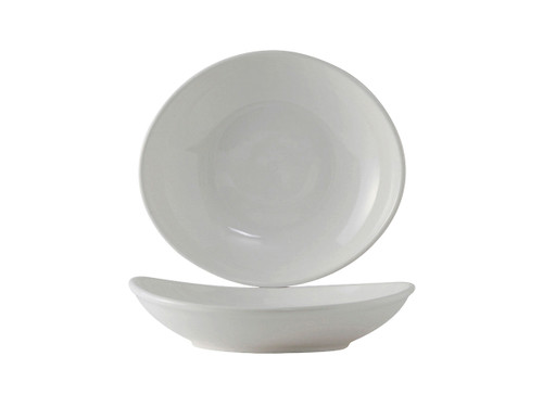 Tuxton BWB-105J 10-1/2 Oz. Ceramic White Oval / Oblong Bowl (1 Dozen)