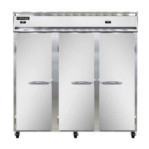 Continental Refrigerator 3RFF-SA 78" W Three-Section Solid Door Reach-In Refrigerator/Freezer