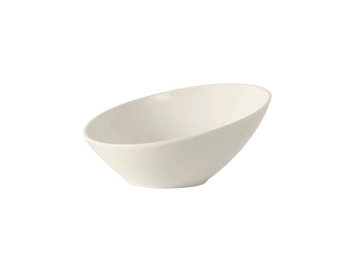 Tuxton AMU-407 7" 12 Oz. Ceramic Pearl White Slanted Bowl (1 Dozen)