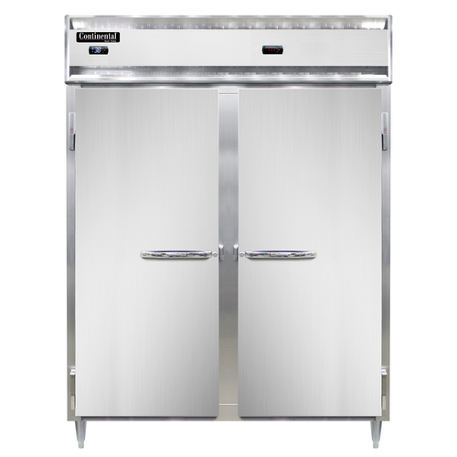 Continental Refrigerator DL2RWE-SS-PT 57" W Two-Section Pass-ThruDesigner Line Refrigerator/Heated Cabinet