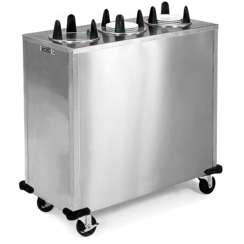 Lakeside 5309 Easy-Glide 9.13" Dia. Round Stainless Steel 3-Tube Non-Heated Mobile Dish Dispenser