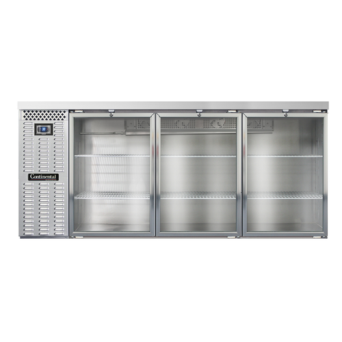 Continental Refrigerator BB79SNSSGD 79"W Glass Door Refrigerated Back Bar Cooler