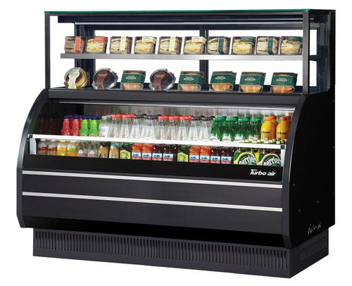 Turbo Air TOM-W-60SB-UF-N 62.63" W Open Display Merchandiser Combination Case with Refrigerated Top Shelf Combination Case