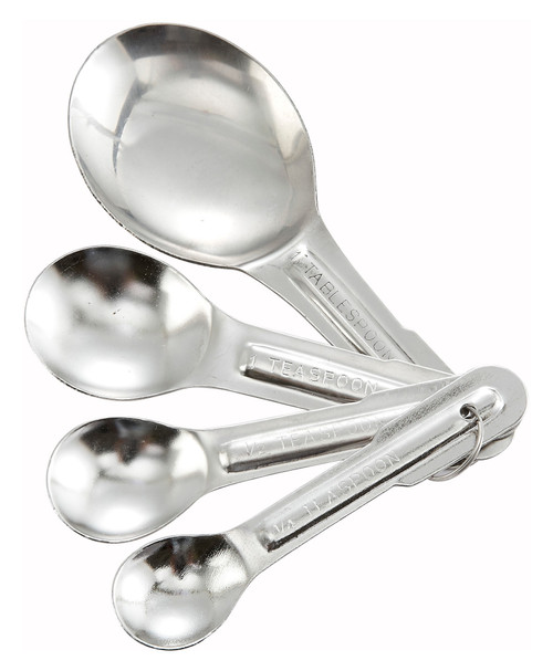 Winco MSP-4P Stainless Steel 4-Piece Measuring Spoons Set ( 1 Set)