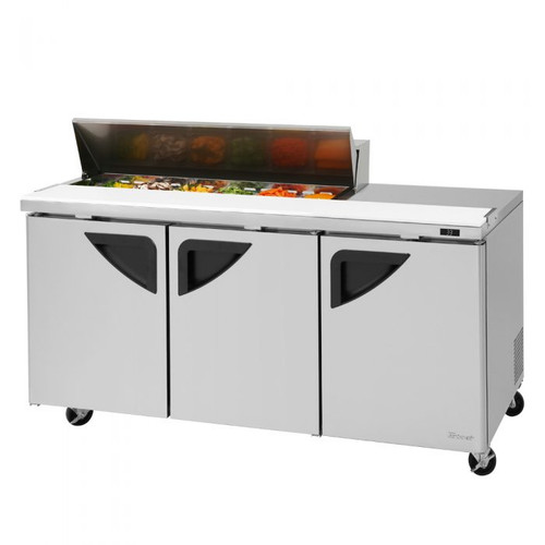 Turbo Air TST-72SD-12S-N 72.63" W Three-Section Three Door Super Deluxe Sandwich/Salad Unit