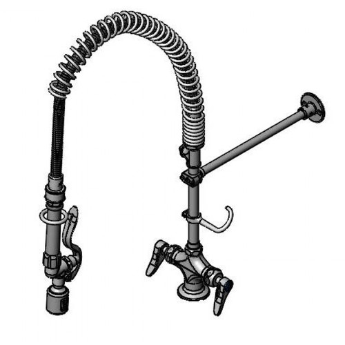 T&S Brass B-0113-Cbjx3Hst Easyinstall Pre-Rinse Unit Deck Mount Lever Handles With Color Coded Indexes 8"