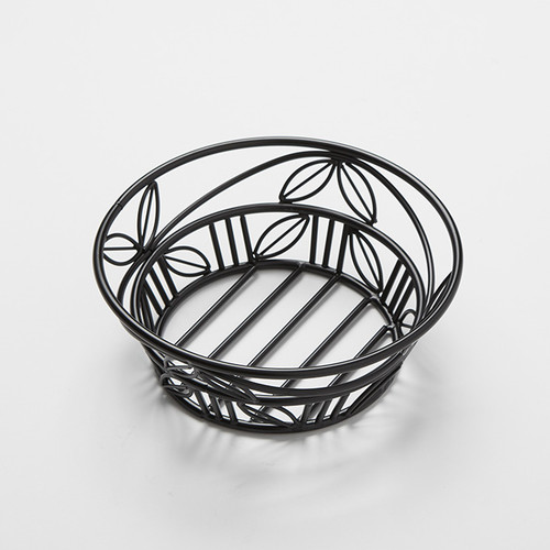 American Metalcraft BLLB81 8" Iron Black Round Bread Basket