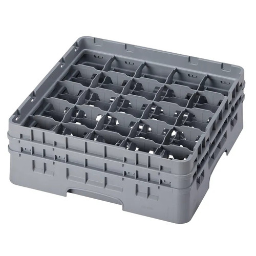 Cambro 25S434151 Camrack Glass Rack With (2) Soft Gray Extenders - 4 Cases