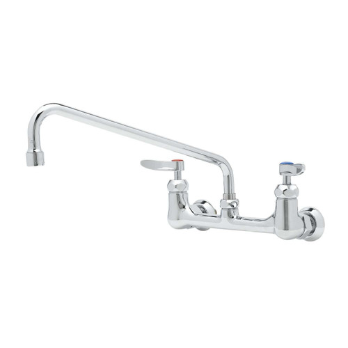 T&S Brass B-0231-EE-A22CR Pantry Faucet double wall mount 8" centers 12" swing nozzle