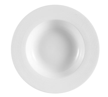 CAC China TST-3 8.75" Dia. 8.5 Oz. Super White Porcelain Round Transitions Soup Plate (2 Dozen Per Case)