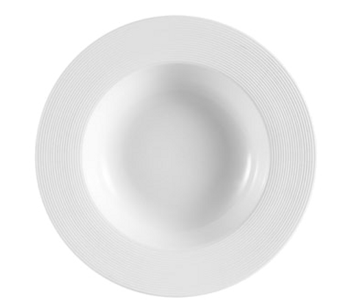 CAC China TST-3 8.75" Dia. 8.5 Oz. Super White Porcelain Round Transitions Soup Plate (2 Dozen Per Case)