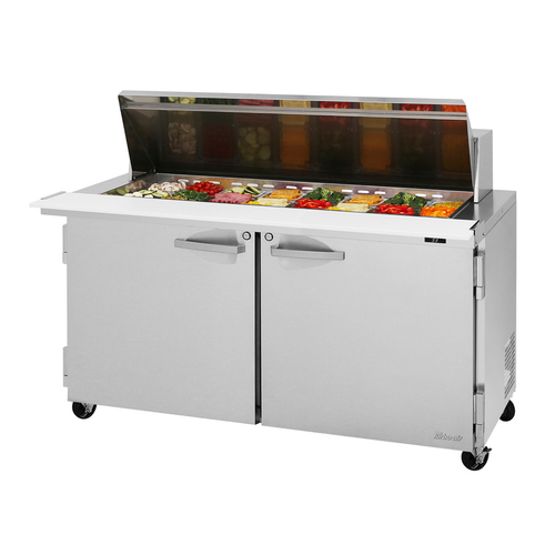 Turbo Air PST-60-24-N 60.25" W Two-Section Two Door PRO Series Mega Top Sandwich/Salad Prep Table
