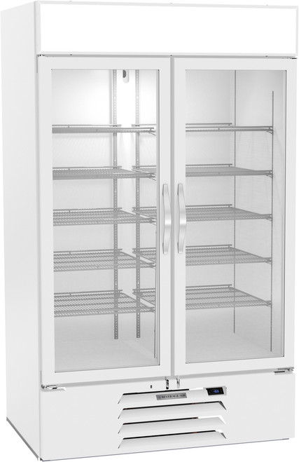 Beverage Air MMF44HC-1-W-IQ 47"W Two-Section Glass Door MarketMax Freezer Merchandiser