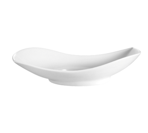 CAC China COL-61 16" L Super White Porcelain Fashion Eye Bowl (8 Each Per Case)